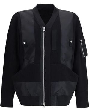 Sacai Zip-Up Bomber Jacket - Black