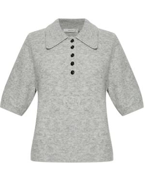 Gestuz Button Collared Knitwear - Grey