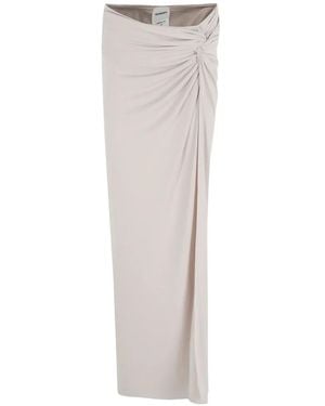 ANDAMANE Jupe Longue Zohra À Design Drapé - White
