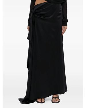Christopher Esber Draped-Ruffle Long Skirt - Black