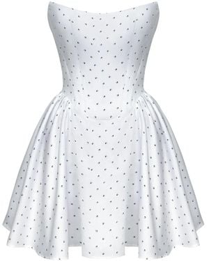 POST MERIDIEM Vestido corto Tuck estilo corsé - Blanco