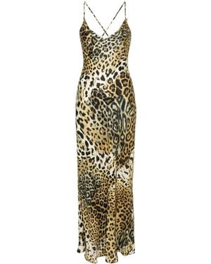 Roberto Cavalli Jurk Met Luipaardprint - Metallic