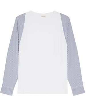Dries Van Noten T-Shirt Con Maniche A Contrasto - Bianco