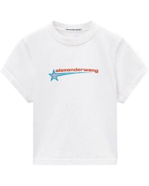 Alexander Wang Crystal Hotfix Star Jersey T-Shirt Clothing - White