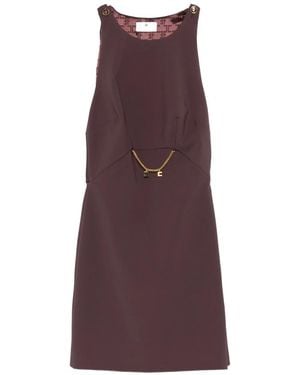 Elisabetta Franchi Chain-Embellished Sleeveless Dress - Purple