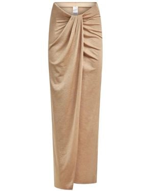 ANDAMANE Anja Draped Midi Skirt - Natural