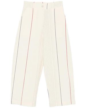 Phisique Du Role Kyoto Vertical-Stripe Pants - White