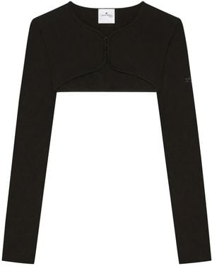 Courreges Cropped Cardigan - Black
