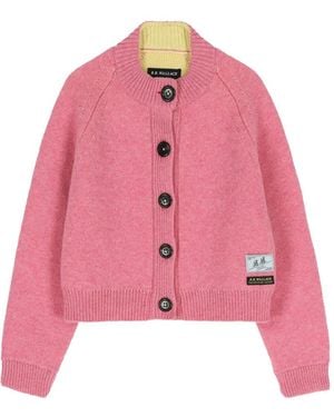 B.B. Wallace Crew-Neck Button-Up Cardigan - Pink
