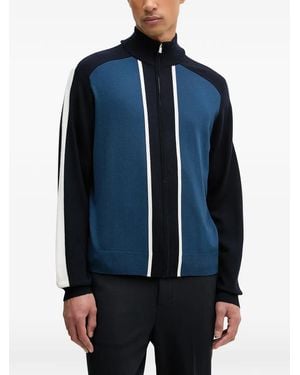 From Future Striped Zip-Up Sweater - Blue