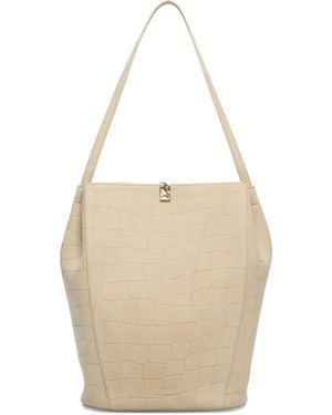 Loulou de Saison Audrey Schultertasche Mit Prägung - Natur