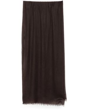 N.Peal Cashmere Ultrafine Frayed Shawl - Brown