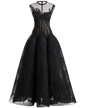 Gemy Maalouf Corseted Sculptural Dress - Black