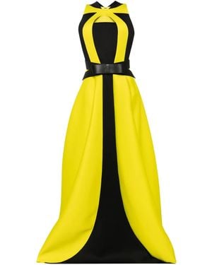 Saiid Kobeisy Abendkleid Mit Gürtel - Gelb