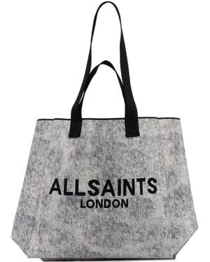 AllSaints Izzy Logo-Detail Tote Bag - Grey