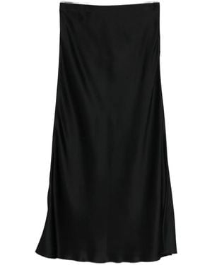 Malo Draped Midi Skirt - Black