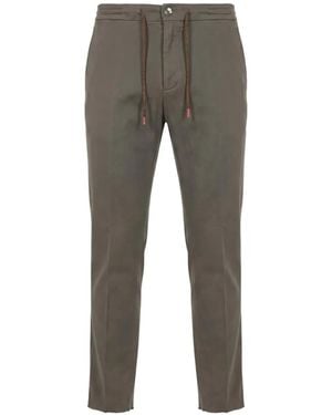 Kiton Drawstring Raw-Cut Trousers - Grey