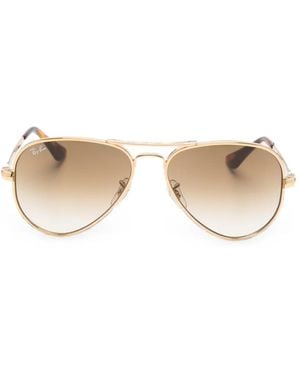 Ray-Ban Pilot-Frame Double-Bridge Sunglasses - Natural