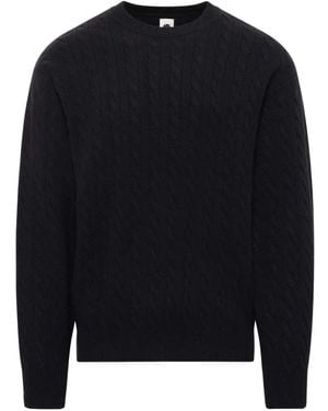 vowels Cable-Knit Jumper - Blue