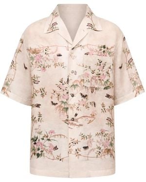 Paul & Joe Phil Printed Camp-Collar Shirt - Natural