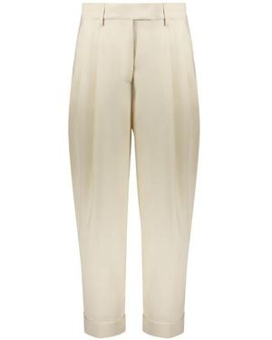 Moorer Pantalones Rectos Con Pinzas - Neutro