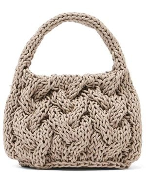 JW Anderson Small Cable-Knit Tote Bag - White