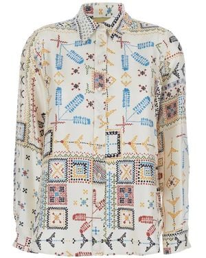 Momoní Patterned Shirt - White