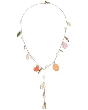 Bimba Y Lola Collar Con Charm N Y Perlas - Blanco