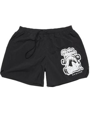 Acne Studios Graphic-Print Swim Shorts - Black