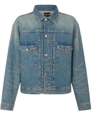 Roberto Cavalli Faded-Effect Denim Jacket - Blue