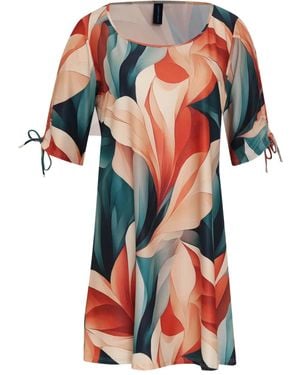 Lygia & Nanny Batuira Mini-Jurk Met Gesmockte Mouwen En Bloemenprint - Rood