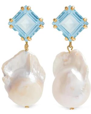 freya rose Topaz Baroque Drops Earrings - Blue