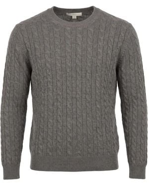 Malo Cable-Knit Crew-Neck Jumper - Grey