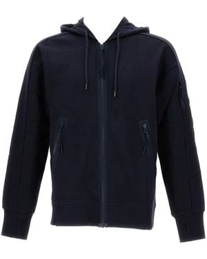 C.P. Company Lens-Detail Zip-Up Hoodie - Blue