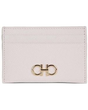 Ferragamo Gancini Leather Cardholder - Natural