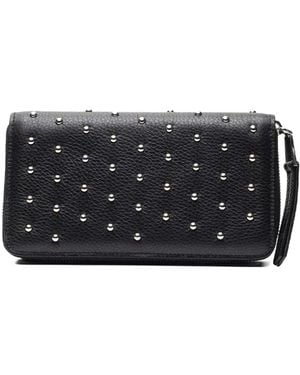 Poche Paris Studded Zip Wallet - Black