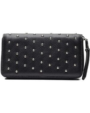 Poche Paris Studded Zip Wallet - Black