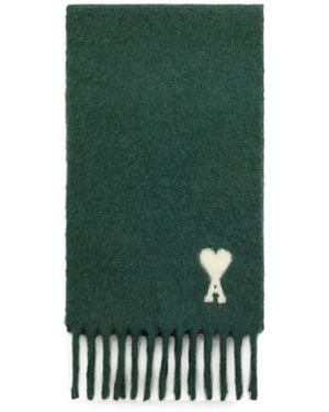 Ami Paris Alpaca Sjaal Met Ami De Coeur - Groen