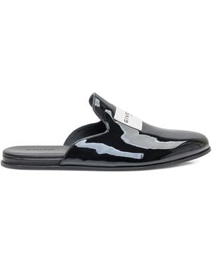Givenchy Lakleren Slippers Met Logoplakkaat - Zwart