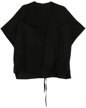 Y's Yohji Yamamoto Asymmetric-Hem Shirt - Black