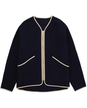 Fortela Trim Zip Wool Jacket - Blue