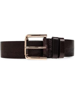 Max Mara Angizia Leren Riem Met Chevron-Reliëf - Wit