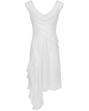 GIMAGUAS Boa Ruffled Asymmetric Dress - Black