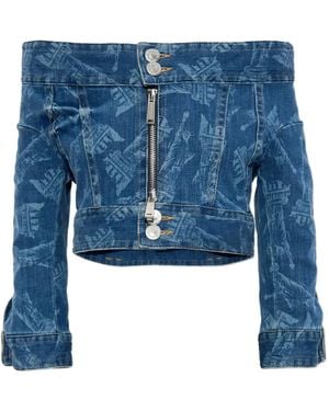DSquared² X Vaquera schulterfreie Jacke mit Reißverschluss - Blau