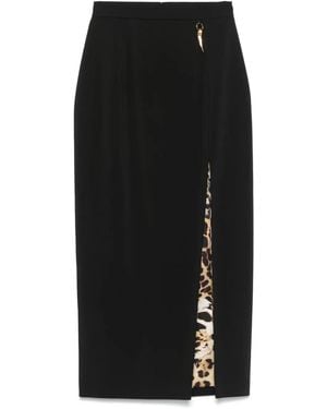 Roberto Cavalli Slit-Detailed Midi Skirt - Black