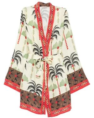 Anjuna Pareo Carlotta Con Estampado De Palmeras - Blanco