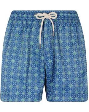 Peninsula Bañador Capresa Con Estampado Geométrico - Azul
