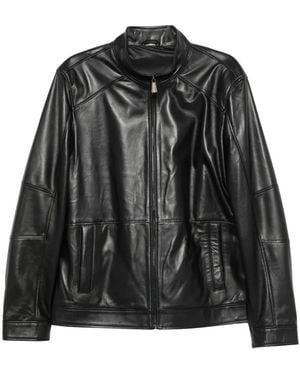 SERGIO MORETTI FIRENZE Leather Jacket - Black