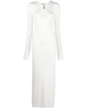 MANURI Mary Jean Chain-Link Midi Dress - White