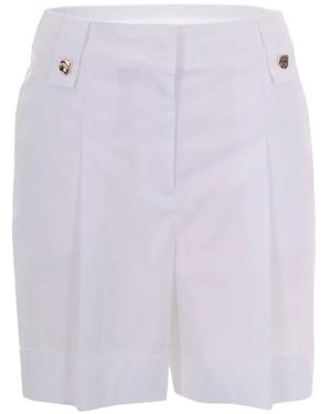 Liu Jo Button-Detail Pleated Shorts - Purple